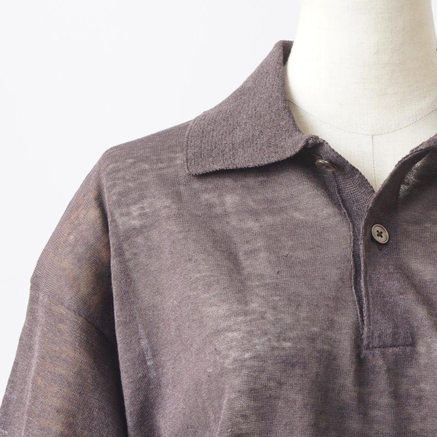 JANE SMITH/ジェーンスミス・16G Linen Nylon Sheer Knit Polo Shirt |  | 03