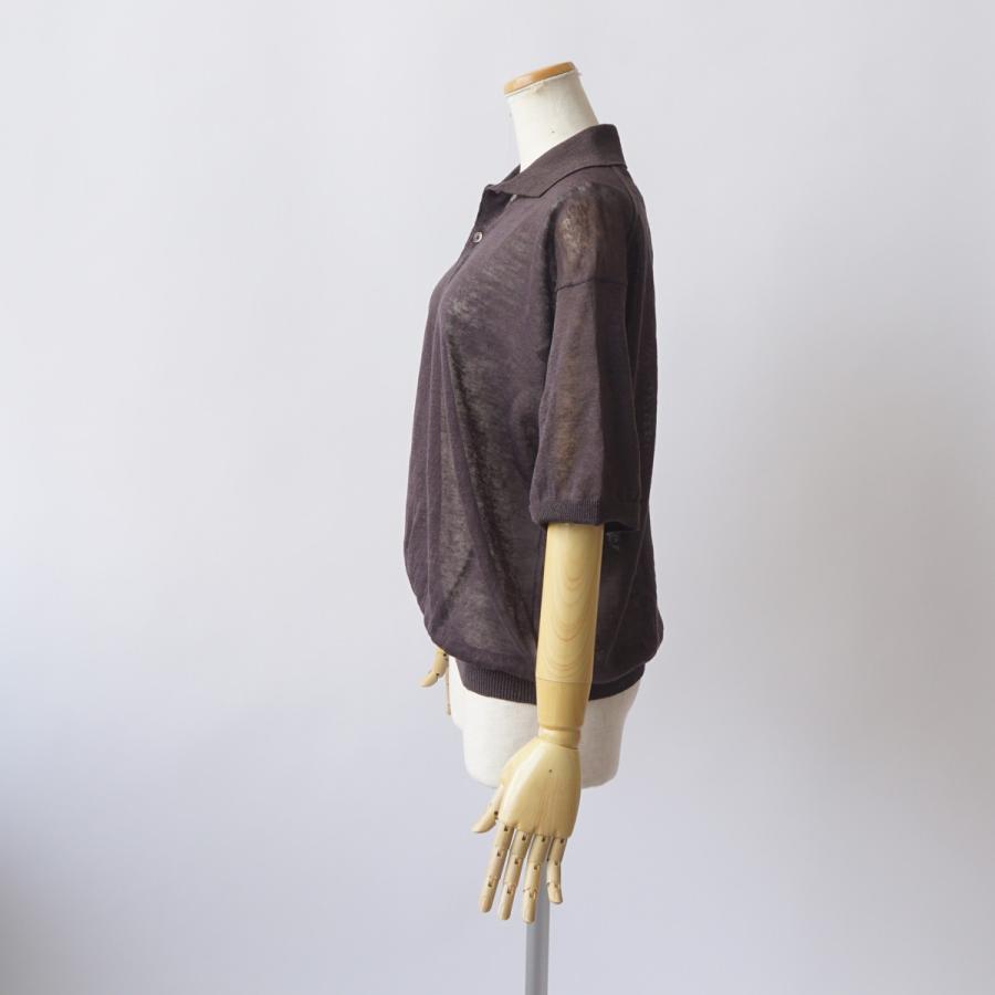 JANE SMITH/ジェーンスミス・16G Linen Nylon Sheer Knit Polo Shirt |  | 04