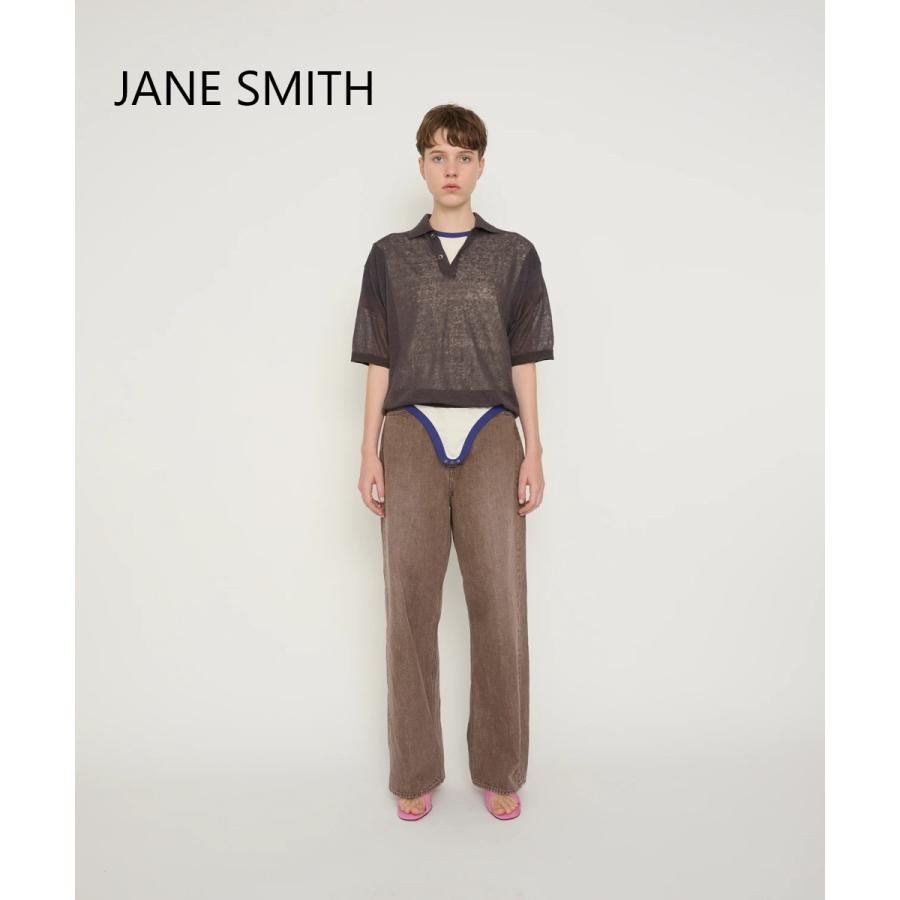 JANE SMITH/ジェーンスミス・16G Linen Nylon Sheer Knit Polo Shirt |  | 06