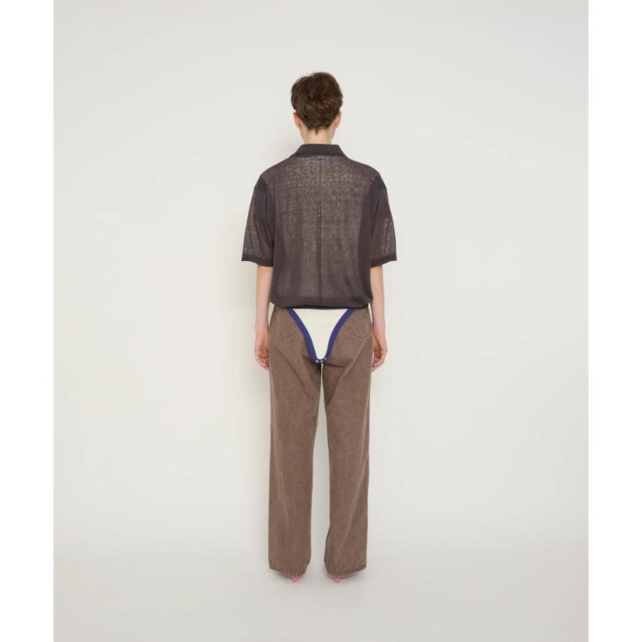 JANE SMITH/ジェーンスミス・16G Linen Nylon Sheer Knit Polo Shirt |  | 08