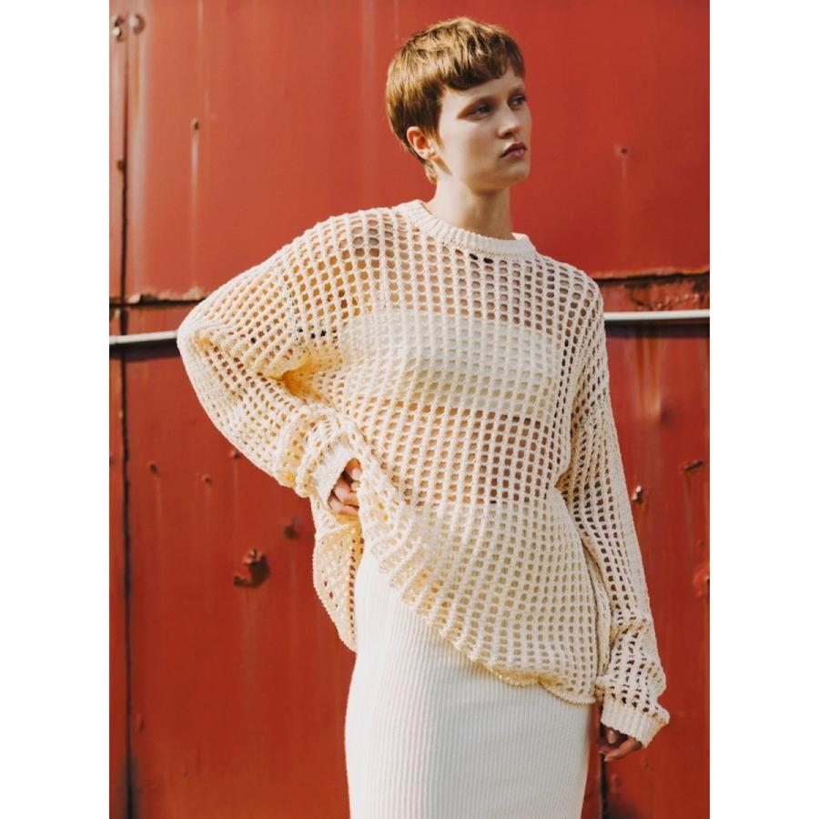 sale セール　50%off JANE SMITH｜ジェーンスミス　3G GRID MESH CREW KNIT /23SKN-#627S | 