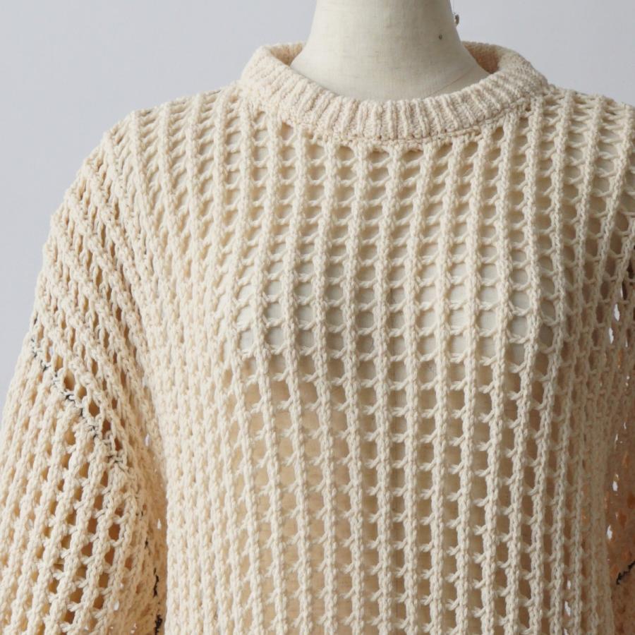 sale セール　50%off JANE SMITH｜ジェーンスミス　3G GRID MESH CREW KNIT /23SKN-#627S |  | 03