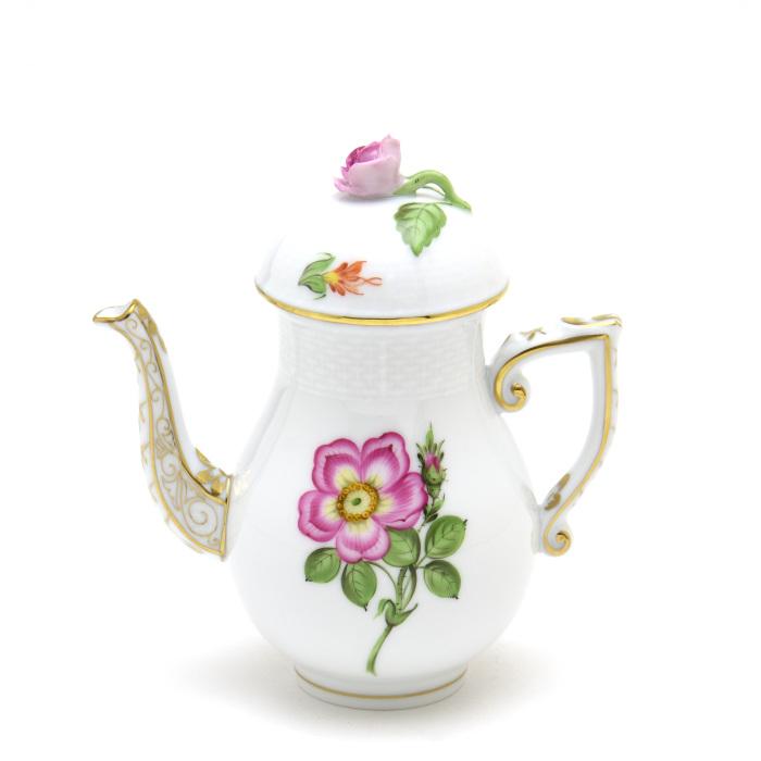 ヘレンド（HEREND） コーヒーポット(ミニ)(200cc)薔薇飾り グスターヴ 