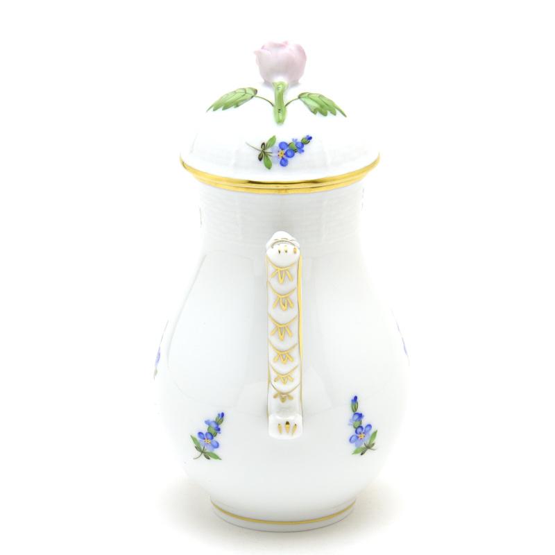 ヘレンド コーヒーポット(S) 忘れな草 薔薇飾り ハンドメイド ヘレンド コーヒーポット(S) 忘れな草 薔薇飾り ハンドメイド