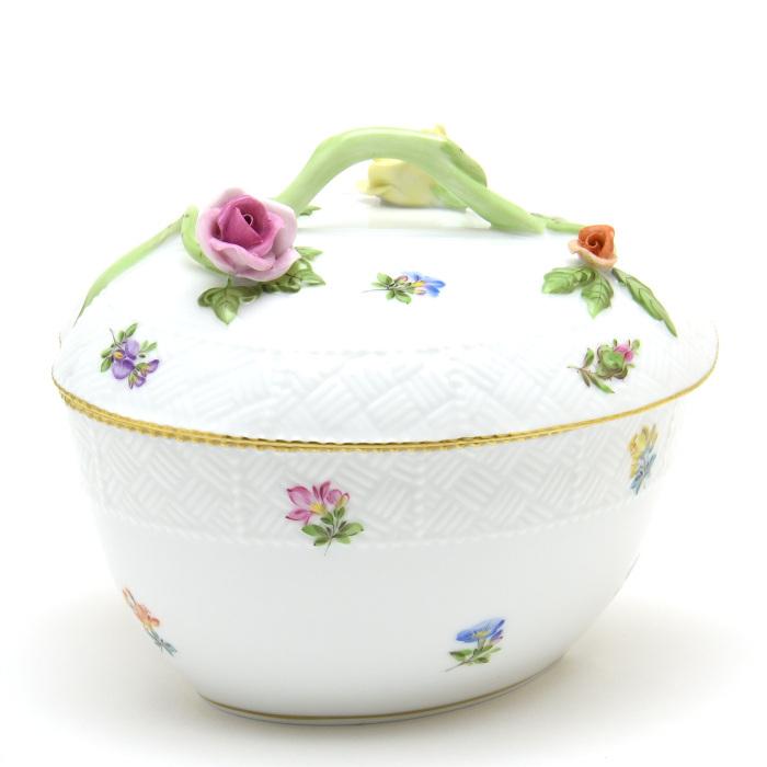 ヘレンド(Herend) ハート形小物入れ(L)(高さ:11.5cm)薔薇と枝の飾り ミルフルール(06000/MF) ハンドメイド 磁器製 ボンボン入れ 送料無料 ギフト包装無料 新品の画像