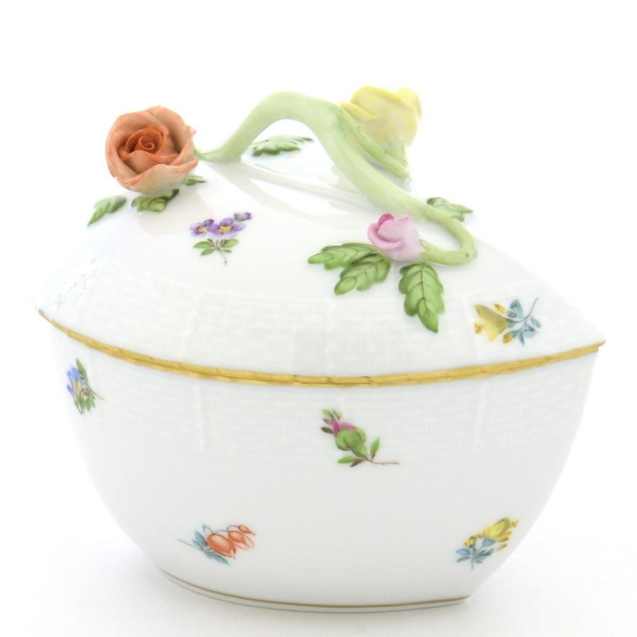 ヘレンド(Herend) ハート形小物入れ(L)(高さ:11.5cm)薔薇と枝の飾り ミルフルール(06000/MF) ハンドメイド 磁器製 ボンボン入れ 送料無料 ギフト包装無料 新品の画像