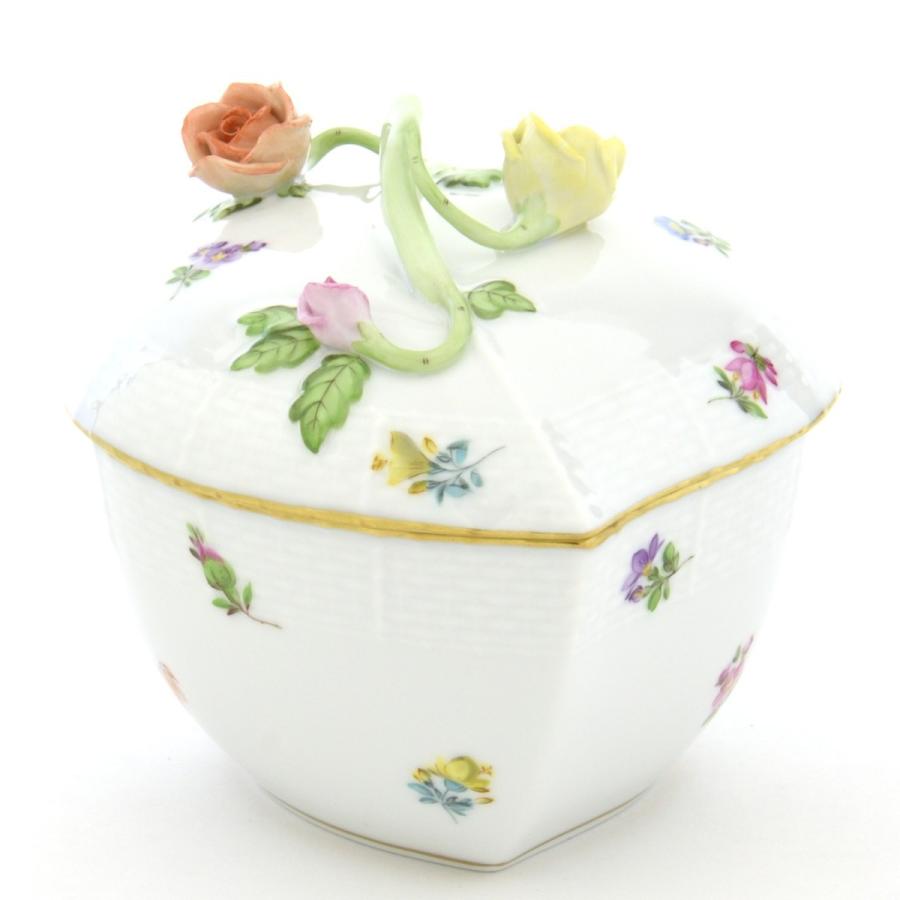 ヘレンド(Herend) ハート形小物入れ(L)(高さ:11.5cm)薔薇と枝の飾り ミルフルール(06000/MF) ハンドメイド 磁器製 ボンボン入れ 送料無料 ギフト包装無料 新品の画像