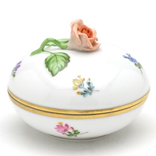 ヘレンド(Herend) 小物入れ(直径:8cm)薔薇飾り ミルフルール(06012/MF) ハンドメイド 磁器製 ボンボン入れ 小筐 アクセサリー入れ 送料無料 ギフト包装無料 新品_3