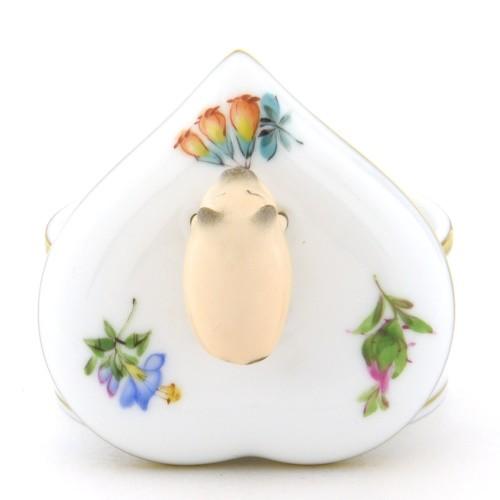 ヘレンド（HEREND） ハート形小物入れ(高さ:5.5cm)豚飾り ミルフルール