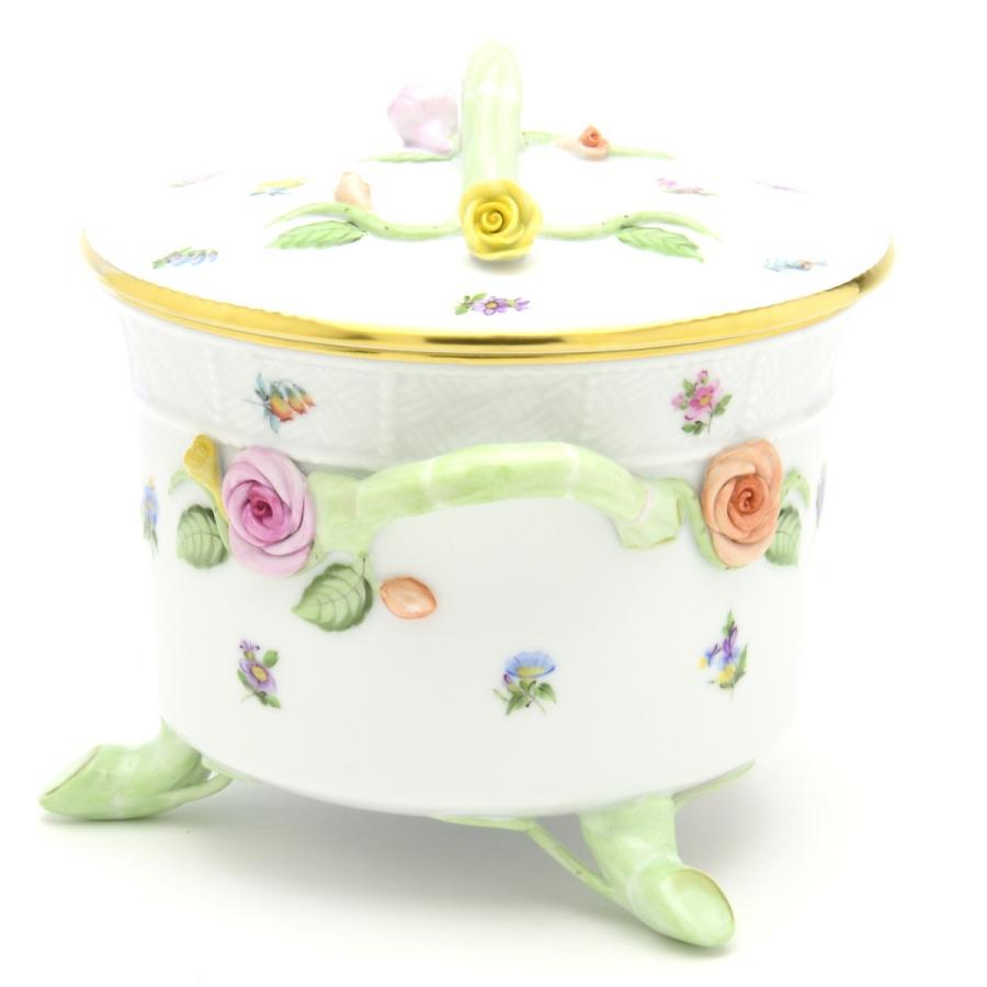 【未使用】Herend ヘレンド ミルフルール　ハートボックス小物入れ 陶磁器 未使用】Herend ヘレンド ミルフルール ハートボックス小物入れ 陶磁器