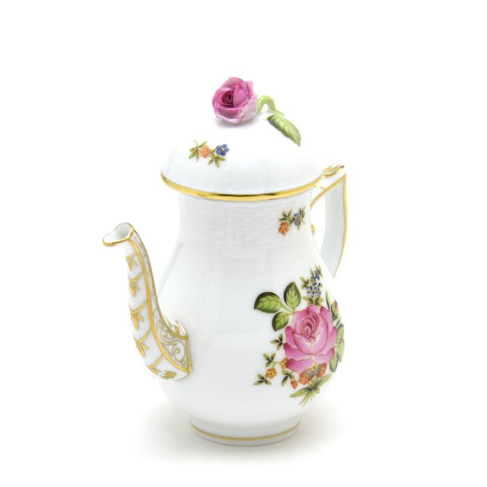 ヘレンド コーヒーポット(ミニ) 小さな薔薇の花束・ピンク ヘレンド コーヒーポット(ミニ) 小さな薔薇の花束・ピンク