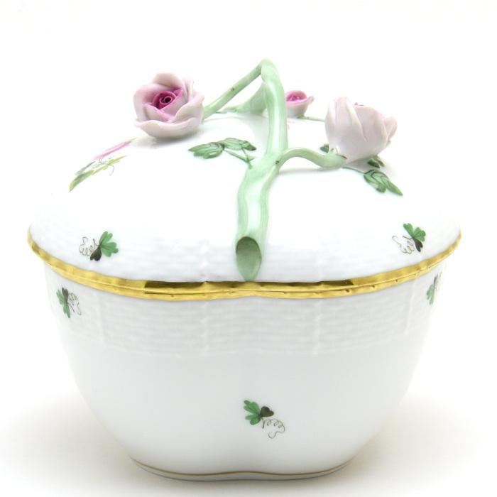 ヘレンド(Herend) ウィーンの薔薇・シンプル(06000/VRHS) ハート形小物入れ(L)(高さ:11.5cm)薔薇と枝の飾り 磁器製 ボンボン入れ 送料無料 ギフト包装無料 新品の画像