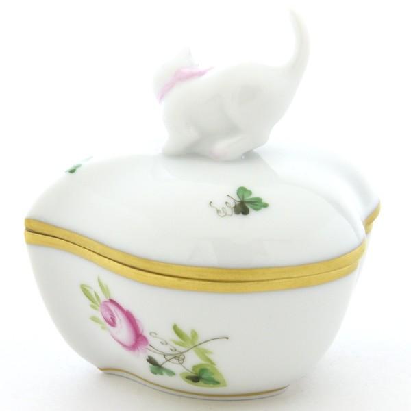 Herend ヘレンド ウィーンの薔薇　シンプルボンボン入れ　卵形　小物入れ箱付 Herend ヘレンド ウィーンの薔薇 シンプルボンボン入れ 卵形 小物入れ箱付