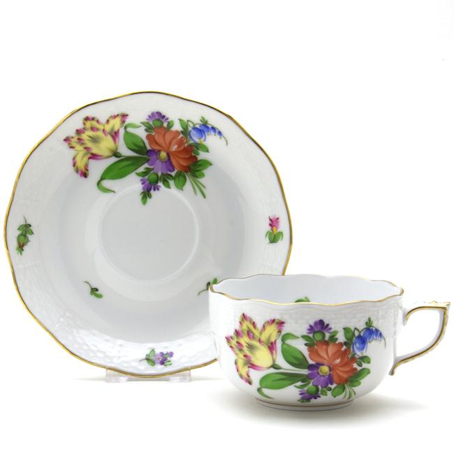 ヘレンド(Herend) ティーカップ(200cc)＆ソーサー チューリップの花束(00724/BT-5)手描き 洋食器 送料無料 ギフト包装無料(純正ボックス使用) ハンガリー製 新品_1