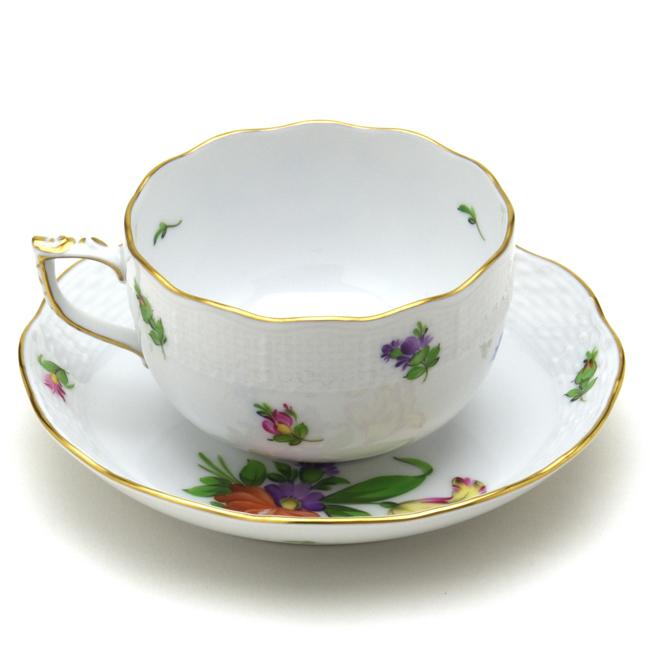 HEREND ヘレンド セーブル風金彩小花 ガトープレート 大皿 HEREND