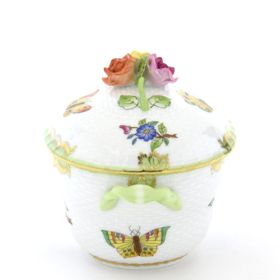 ヘレンド(Herend) 楕円形持ち手付き小物入れ(高さ:10.5cm)薔薇飾り ヴィクトリアブーケ装飾バリエーション(06012/VBA)置物 飾り物 送料無料 ギフト包装無料 新品の画像