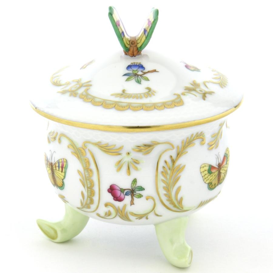 ヘレンド(Herend) 脚付き小物入れ(M)(高さ:11.8cm)蝶飾り ヴィクトリアブーケ装飾バリエーション(06039/VBA) 磁器製 ボンボン入れ 送料無料 ギフト包装無料 新品の画像