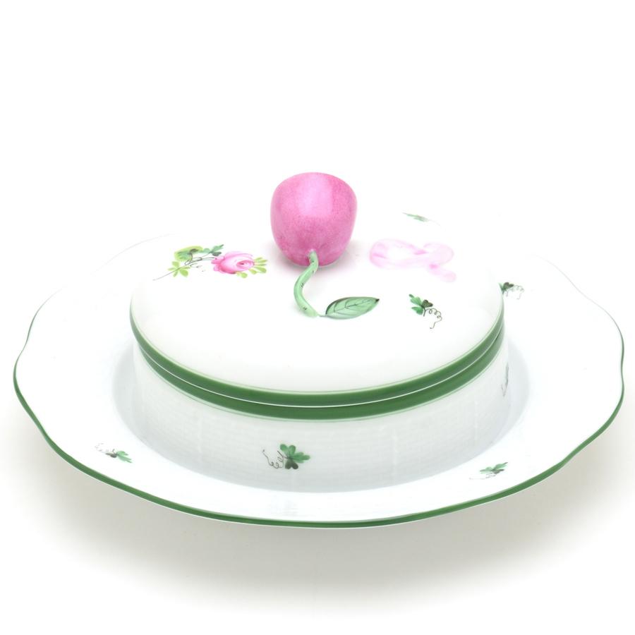 ヘレンド　ウィーンの薔薇レモンケース ヘレンド ウィーンの薔薇 蓋付きバター入れ(ラウンド) ハンドメイド