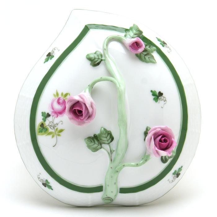 Herend ヘレンド　ハート型小物入れ　薔薇 ヘレンド（HEREND） ウィーンの薔薇(06000/VRH) ハート形小物入れ(L
