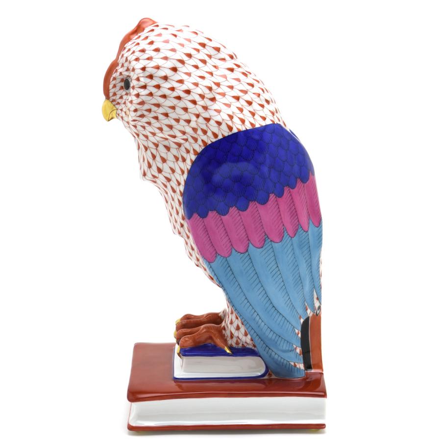ヘレンド（HEREND） 梟置物(高さ:29.5cm) 本の上のフクロウ(L)(05079