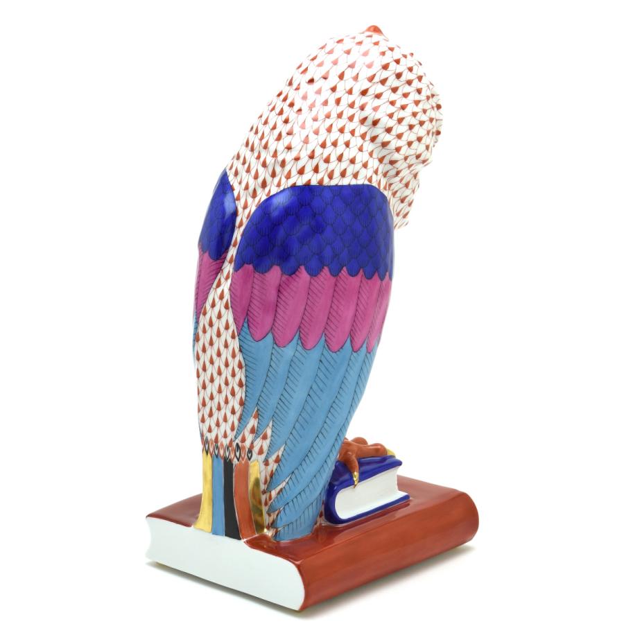 ヘレンド（HEREND） 梟置物(高さ:29.5cm) 本の上のフクロウ(L)(05079