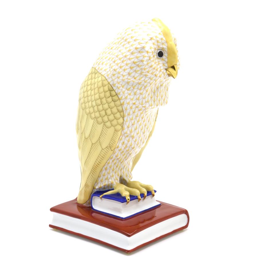 ヘレンド（HEREND） 梟置物(高さ:29.5cm) 本の上のフクロウ(L)(05097