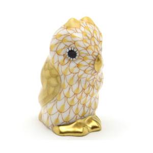 Herend ヘレンド フクロウ 陶器 フィギュリン ヘレンド フィギュリン 止まり木梟 磁器 置物 茶色の鱗模様