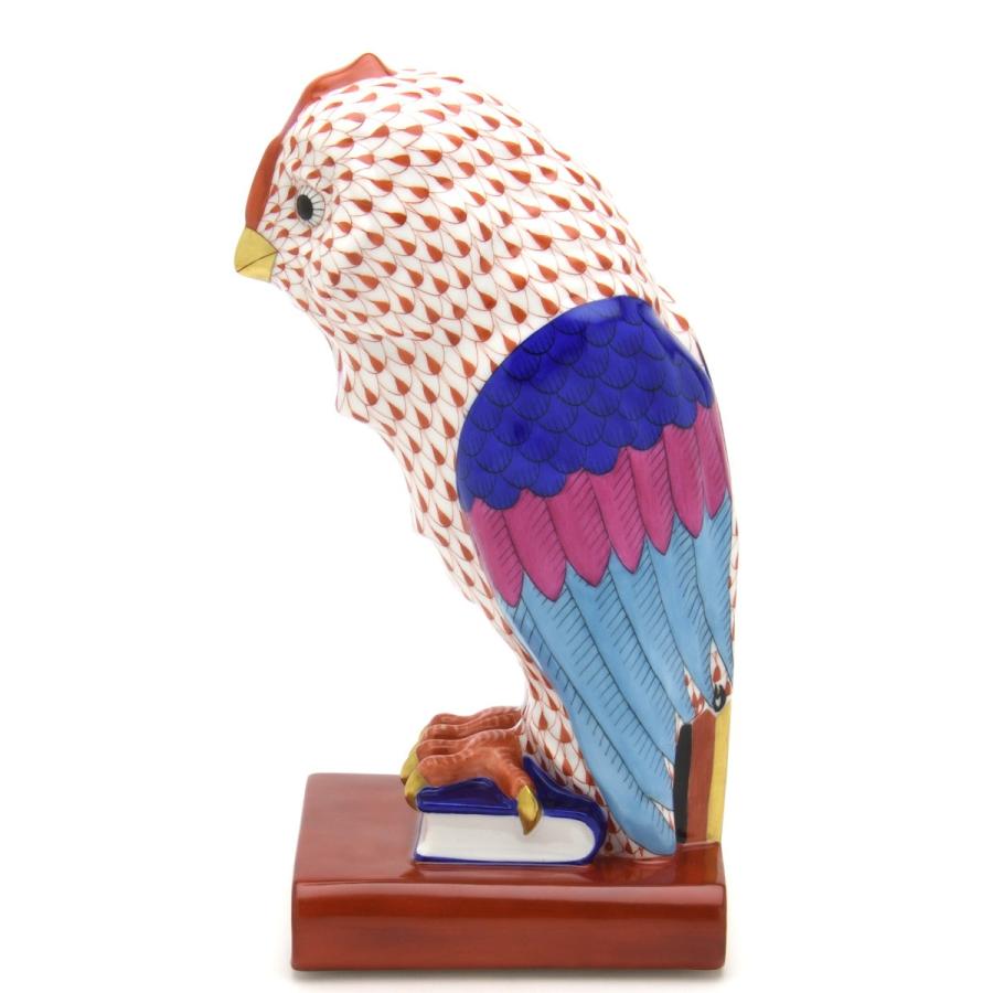 ヘレンド(Herend) 梟置物(高さ:21cm) 本の上のフクロウ(M)(05105/VH)赤色の鱗模様 手描き 磁器製 飾り物 送料無料 ギフト包装無料(純正ボックス使用)【新品】の画像
