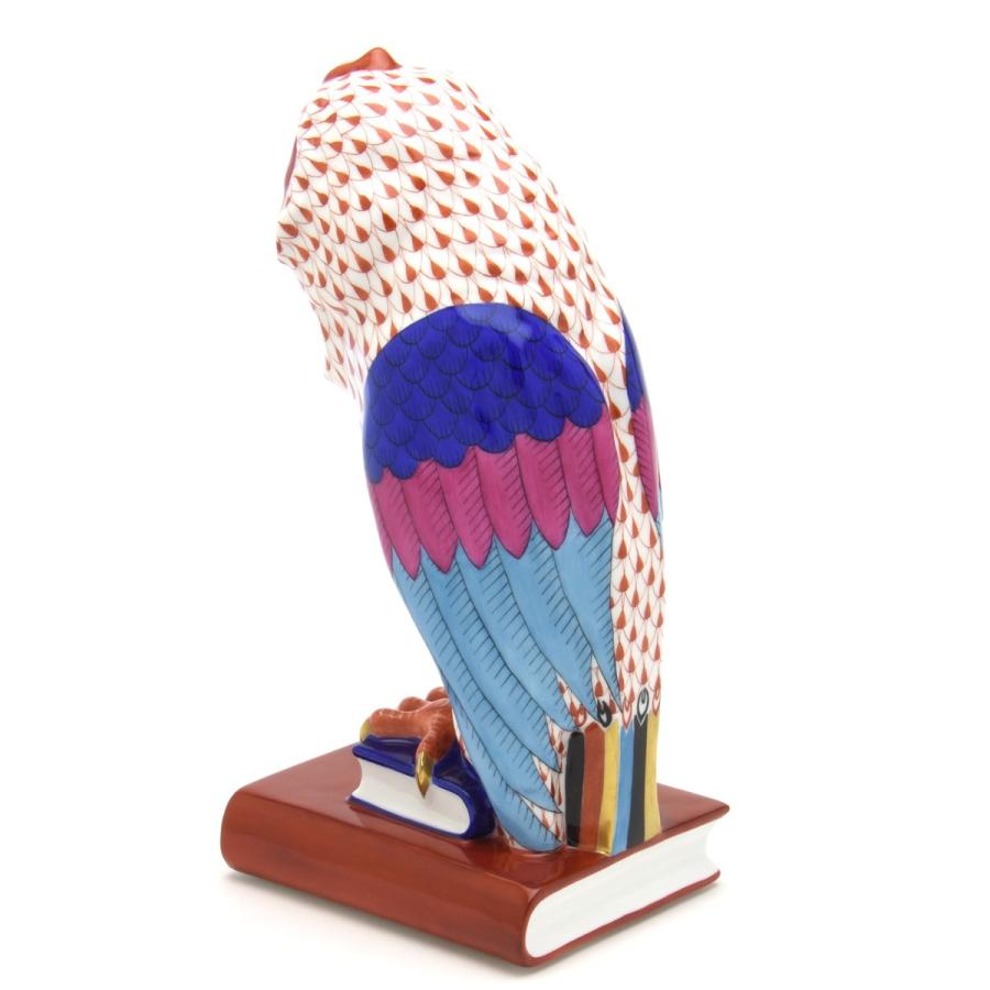 ヘレンド(Herend) 梟置物(高さ:21cm) 本の上のフクロウ(M)(05105/VH)赤色の鱗模様 手描き 磁器製 飾り物 送料無料 ギフト包装無料(純正ボックス使用)【新品】の画像