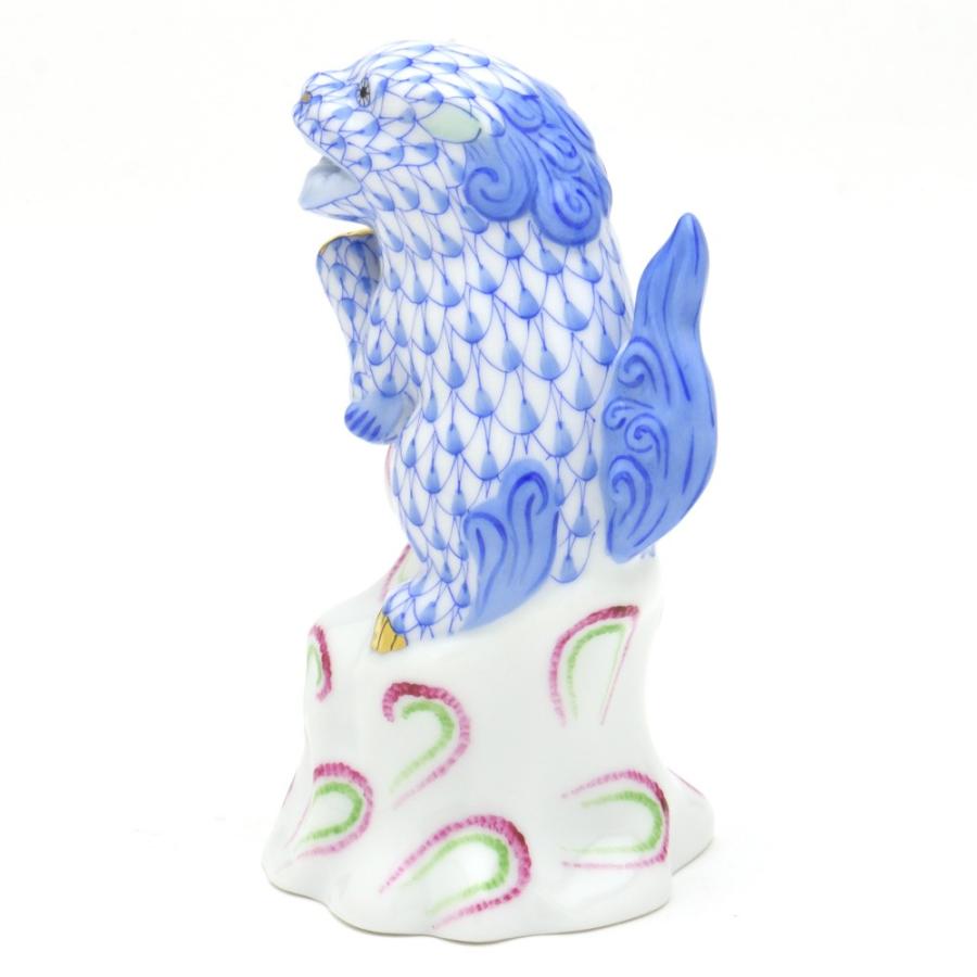ヘレンド（HEREND） 狛犬(高さ:10.7cm) Fo-dog(05303/VHB)ブルーの鱗