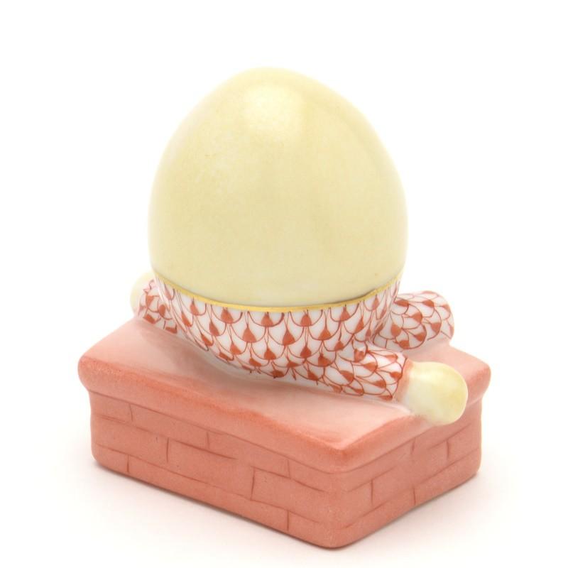 ヘレンド ハンプティ・ダンプティ 赤色の鱗模様 手描き 置物