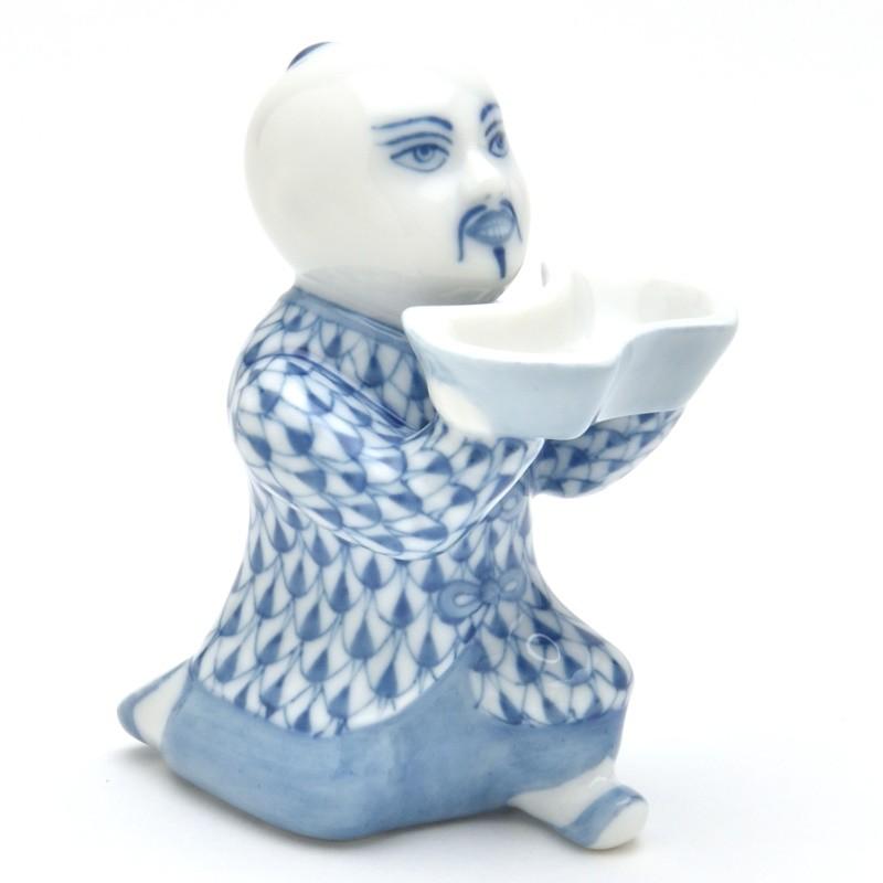 ヘレンド 人形 フィギュリン お給仕マンダリン(S) ブルーの鱗