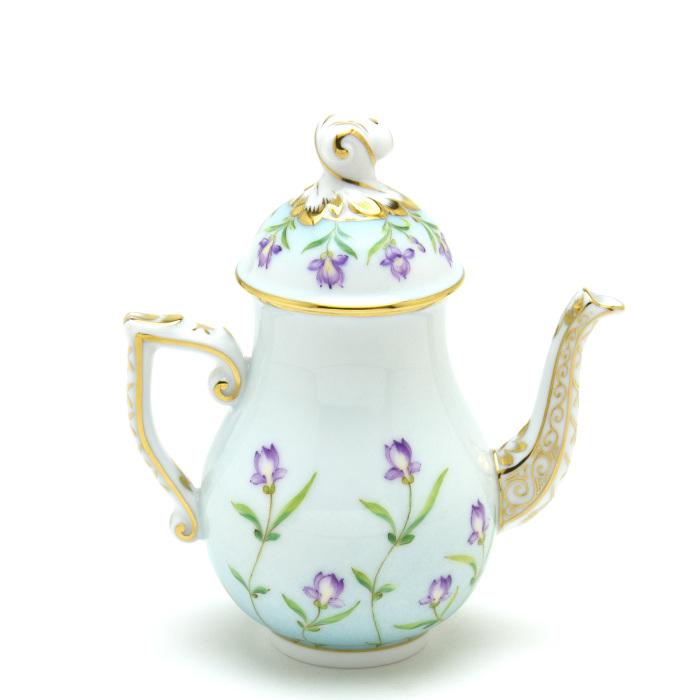ヘレンド(Herend) コーヒーポット(ミニ)(200cc) ターコイスブルー地のアイリス(20617/IRIS-TQ) ハンドメイド コレクターズポット 送料無料 ギフト包装無料 新品_4