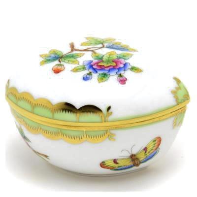 ヘレンド ハンドペイント ハート型 ボンボン小物入れ ヘレンド（HEREND） ボンボン入れ ヴィクトリアブーケ 小物入れ(ハート