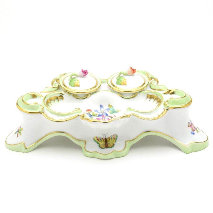 ヘレンド（HEREND） インク壺(幅:23.5cm) ヴィクトリアブーケ(07830