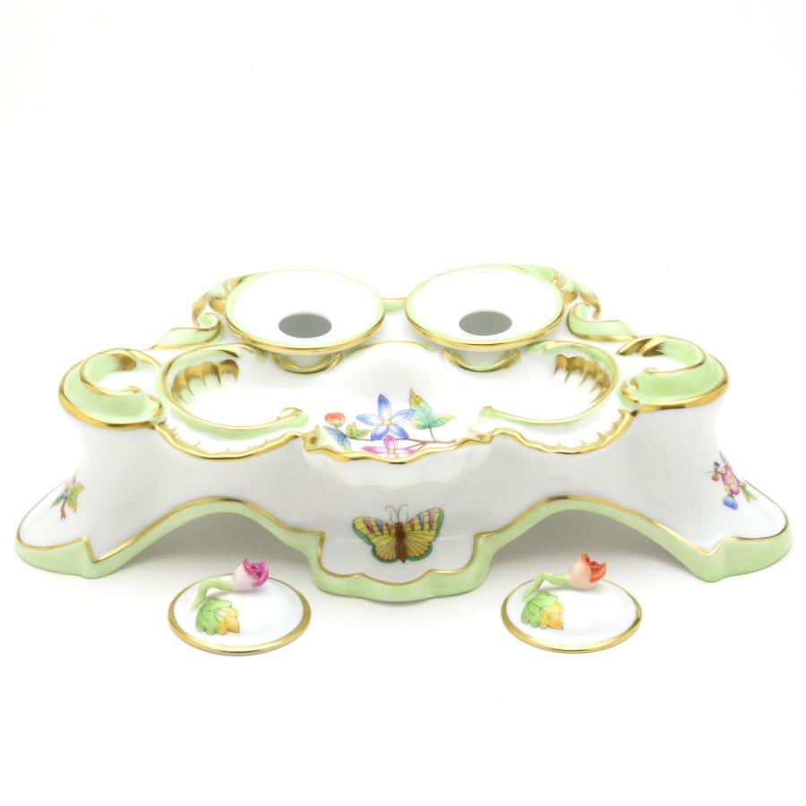 ヘレンド（HEREND） インク壺 ヴィクトリアブーケ 磁器 飾り物