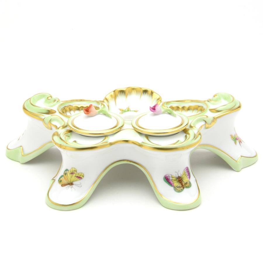 ヘレンド（HEREND） インク壺 ヴィクトリアブーケ 磁器 飾り物