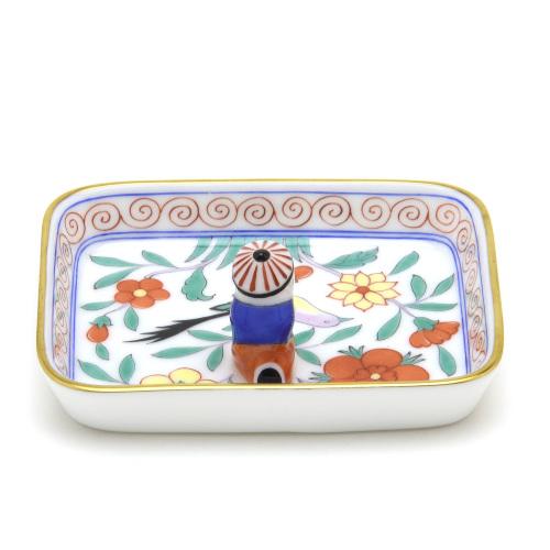 ヘレンド（HEREND） 長方形ミニトレイ(幅:8.5cm)マンダリン飾り 中国の