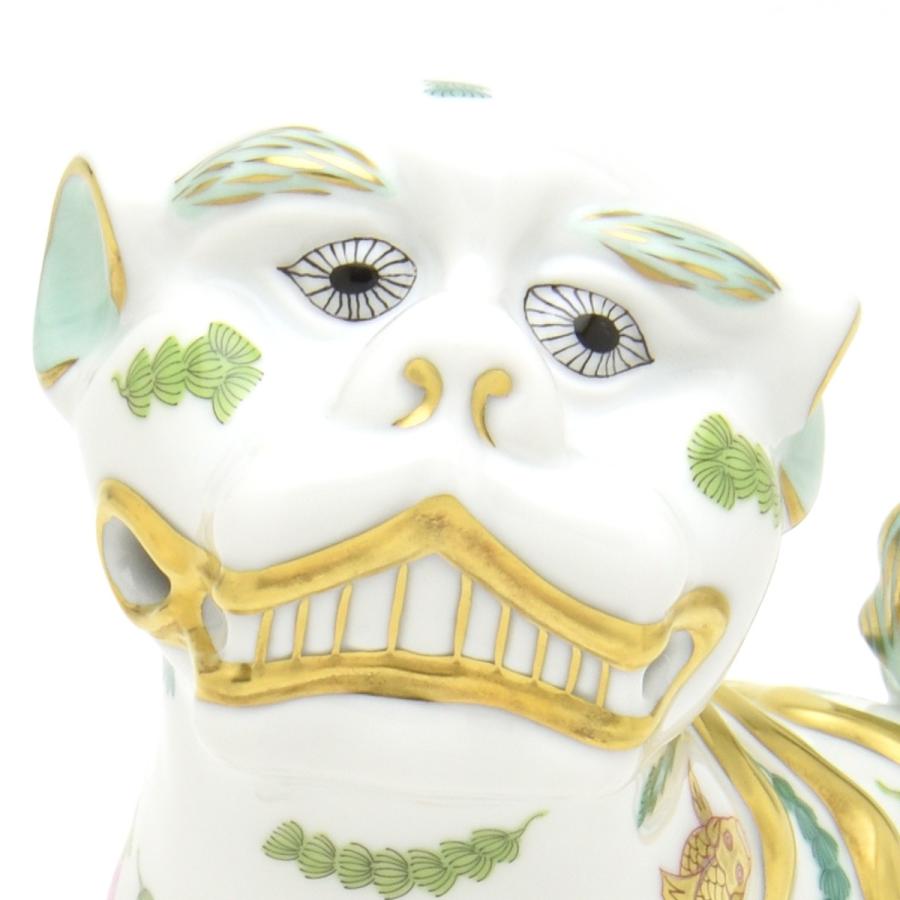 ヘレンド(Herend) 狛犬(高さ:15.5cm)右足上げ ポワッソン(05309/PO) ハンドメイド 手描き 磁器製 Fo-dog 置物 魚藻文様 飾り物 送料無料 ギフト包装無料【新品】_1