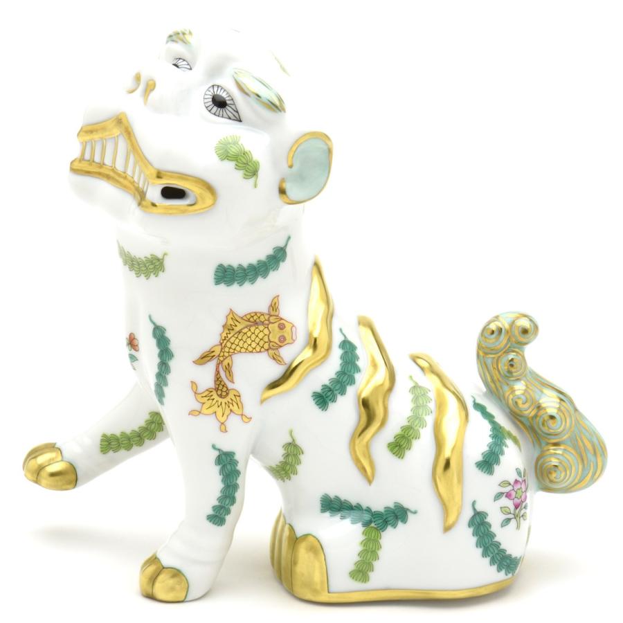 ヘレンド(Herend) 狛犬(高さ:15.5cm)右足上げ ポワッソン(05309/PO) ハンドメイド 手描き 磁器製 Fo-dog 置物 魚藻文様 飾り物 送料無料 ギフト包装無料【新品】_2