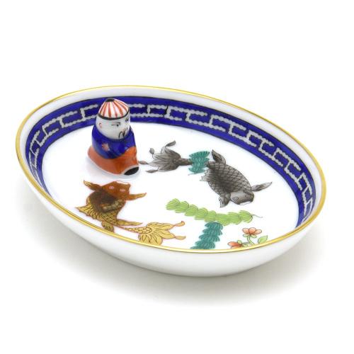 ヘレンドフラワーベースインテリア楕円形置物