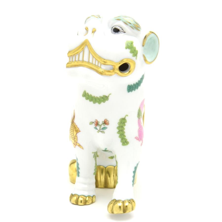 ヘレンド(Herend) 狛犬(高さ:15.5cm)左足上げ ポワッソン(15296/PO) ハンドメイド 手描き 磁器製 Fo-dog 置物 魚藻文様 飾り物 送料無料 ギフト包装無料【新品】_2