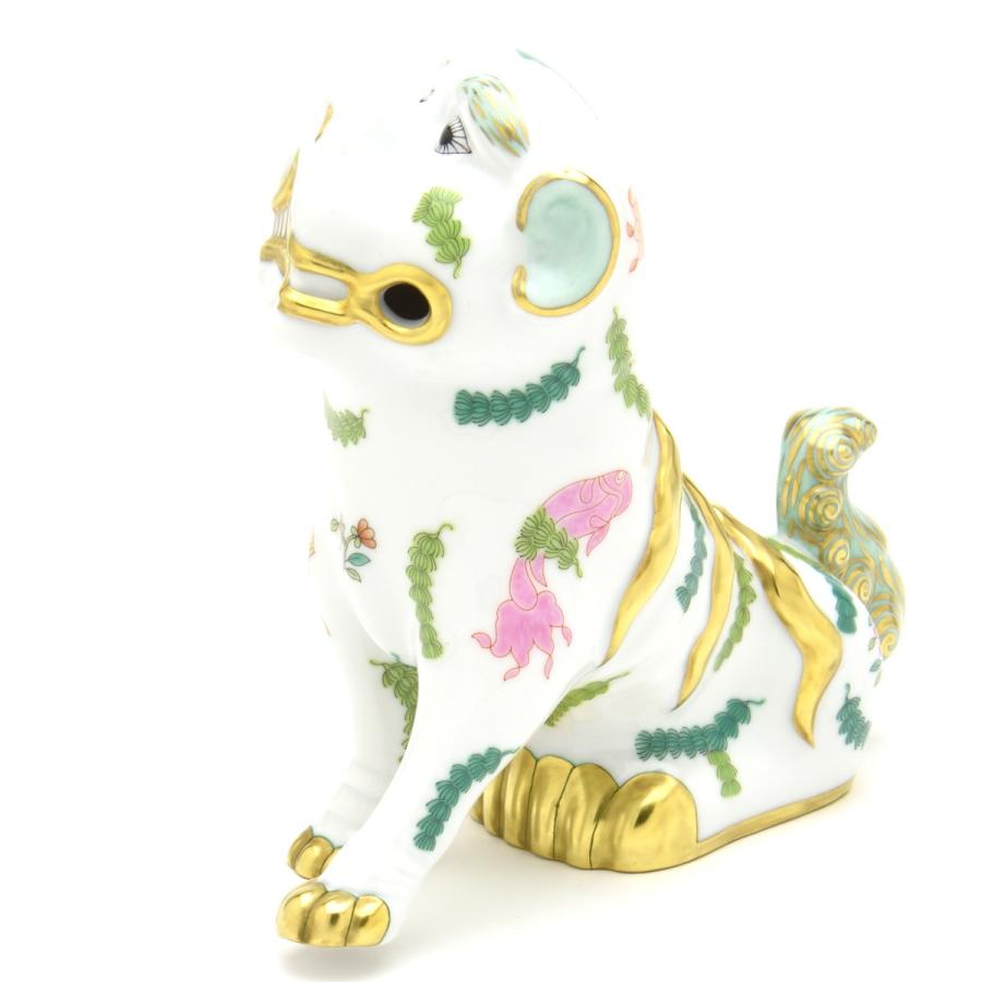 ヘレンド(Herend) 狛犬(高さ:15.5cm)左足上げ ポワッソン(15296/PO) ハンドメイド 手描き 磁器製 Fo-dog 置物 魚藻文様 飾り物 送料無料 ギフト包装無料【新品】_3