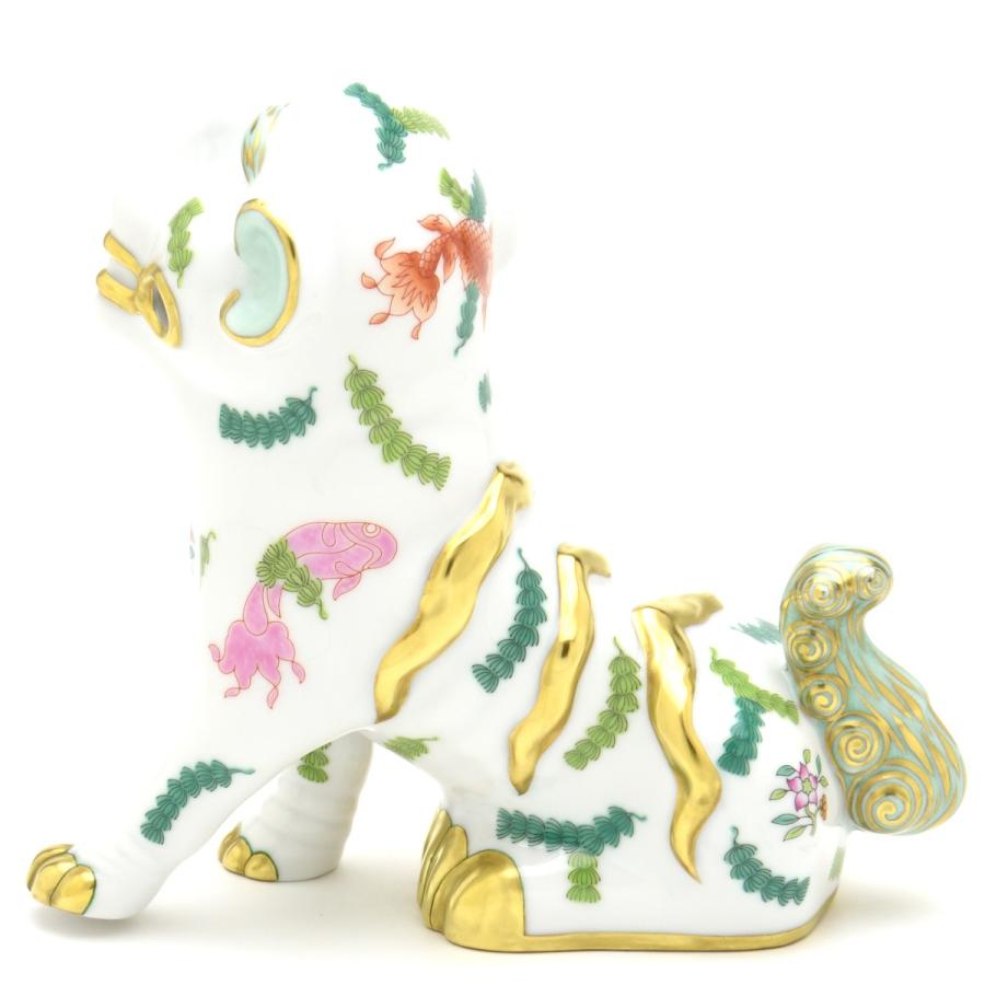 ヘレンド(Herend) 狛犬(高さ:15.5cm)左足上げ ポワッソン(15296/PO) ハンドメイド 手描き 磁器製 Fo-dog 置物 魚藻文様 飾り物 送料無料 ギフト包装無料【新品】_4