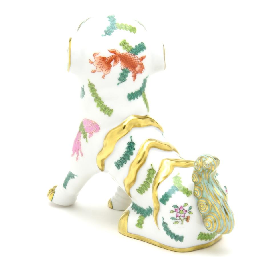 ヘレンド(Herend) 狛犬(高さ:15.5cm)左足上げ ポワッソン(15296/PO) ハンドメイド 手描き 磁器製 Fo-dog 置物 魚藻文様 飾り物 送料無料 ギフト包装無料【新品】_5