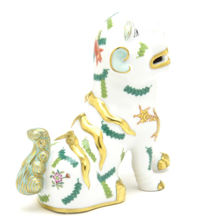 ヘレンド(Herend) 狛犬(高さ:15.5cm)左足上げ ポワッソン(15296/PO) ハンドメイド 手描き 磁器製 Fo-dog 置物 魚藻文様 飾り物 送料無料 ギフト包装無料【新品】_7