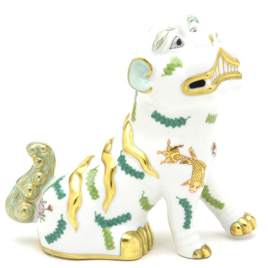 ヘレンド(Herend) 狛犬(高さ:15.5cm)左足上げ ポワッソン(15296/PO) ハンドメイド 手描き 磁器製 Fo-dog 置物 魚藻文様 飾り物 送料無料 ギフト包装無料【新品】_8