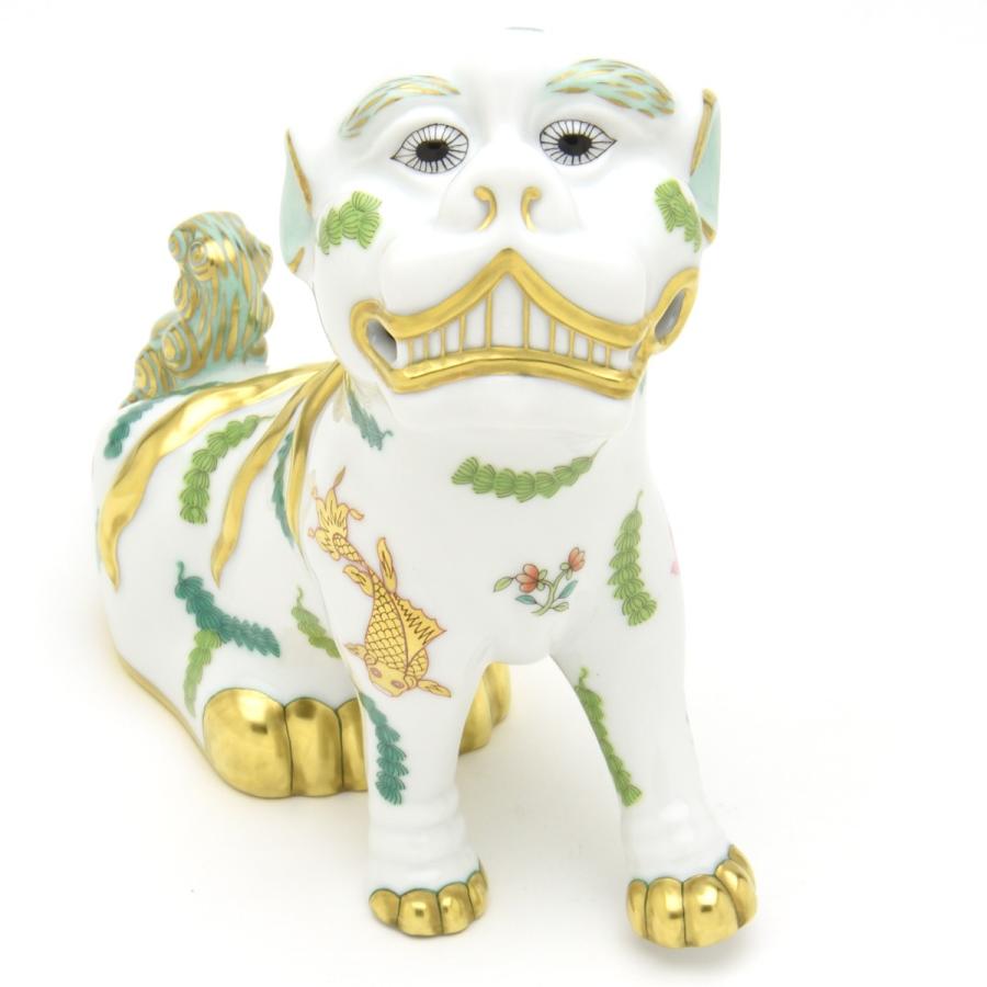 ヘレンド(Herend) 狛犬(高さ:15.5cm)左足上げ ポワッソン(15296/PO) ハンドメイド 手描き 磁器製 Fo-dog 置物 魚藻文様 飾り物 送料無料 ギフト包装無料【新品】_9