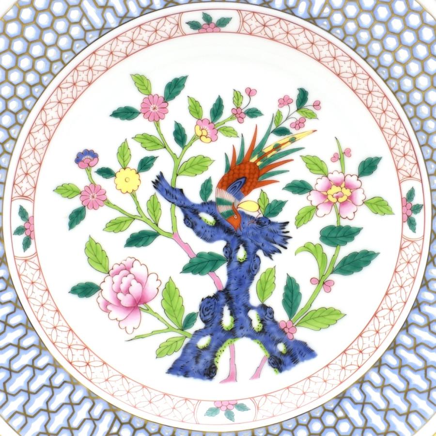 ヘレンド HEREND 透かし彫り 大皿 飾り皿 絵皿 金彩 フラワー プレート