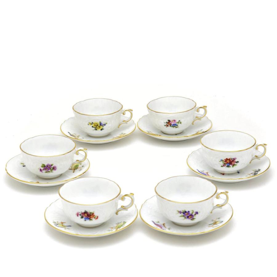 ヘレンド コーヒーセット(6人用) 花と小鳥 マスターペインターサイン 